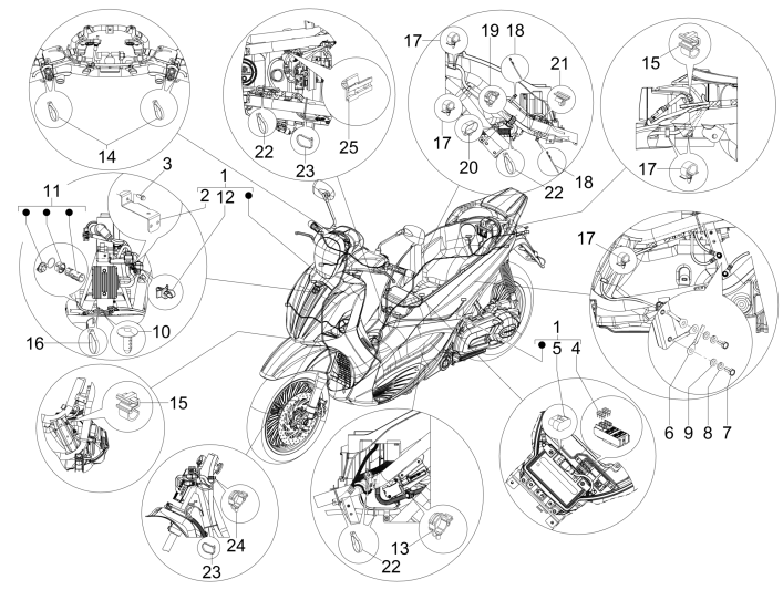 Kabelboom Piaggio Beverly 350 Sport Touring Euro 3 2013-2014