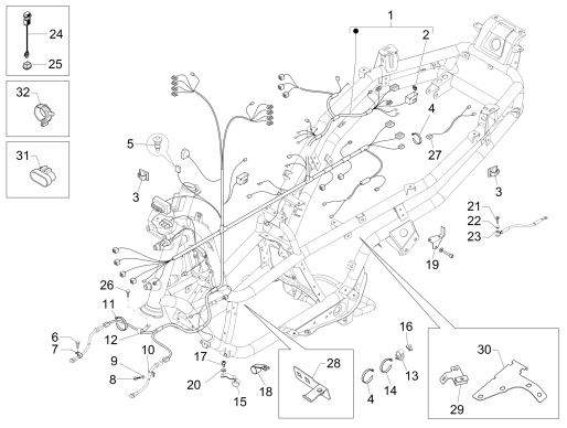 Kabelboom MP3 500 LT Sport 2014-2016