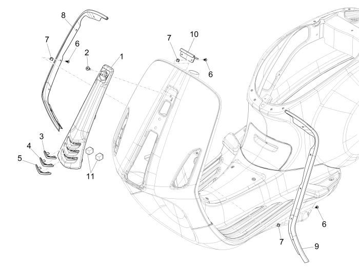 Frame Vespa Sprint 50 2-takt AC wit fusion 544