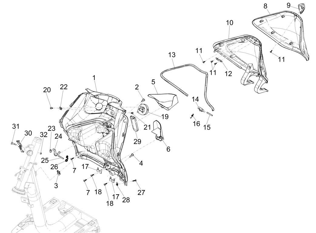 Beenschild Piaggio Liberty 50 4-takt AC IGET 3V Euro 5