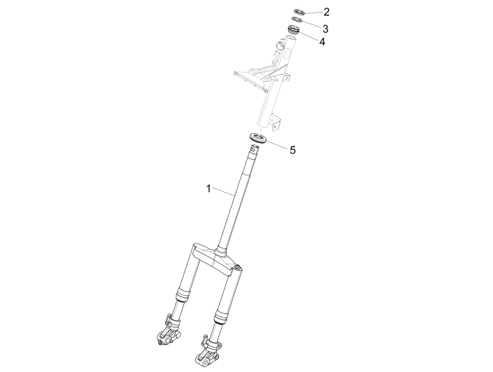 Voorvork - Balhoofdstel Piaggio NRG Power DD 50 2-takt LC 2007-2017