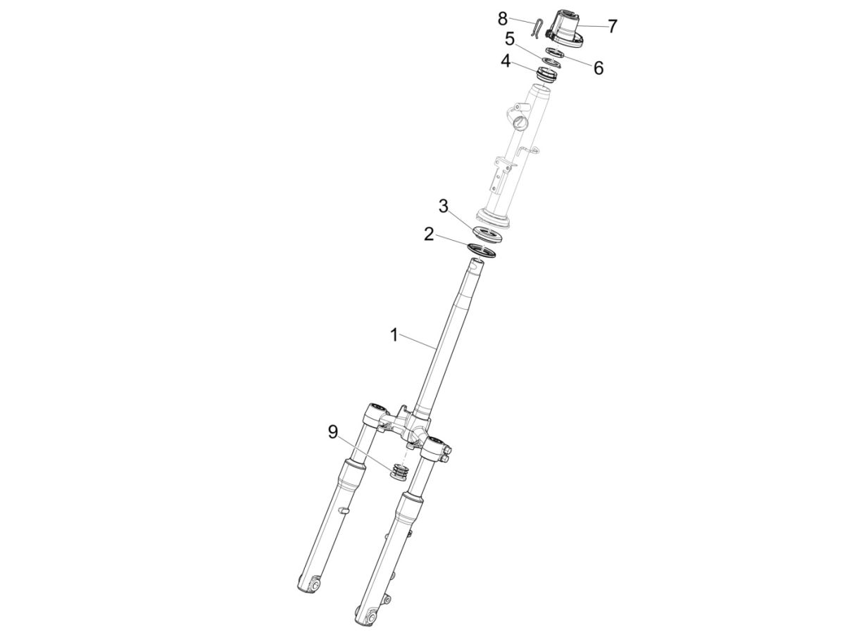 Voorvork - Balhoofdstel Piaggio Liberty 125 IGET 3V IE ABS Euro 4 2015-2019