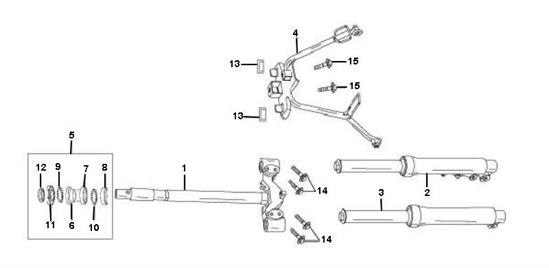 Voorvork - Balhoofdstel Rover FS3 4-takt