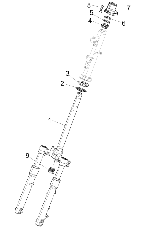 Voorvork - Balhoofdstel Piaggio Liberty 50 4-takt AC IGET 3V Euro 5