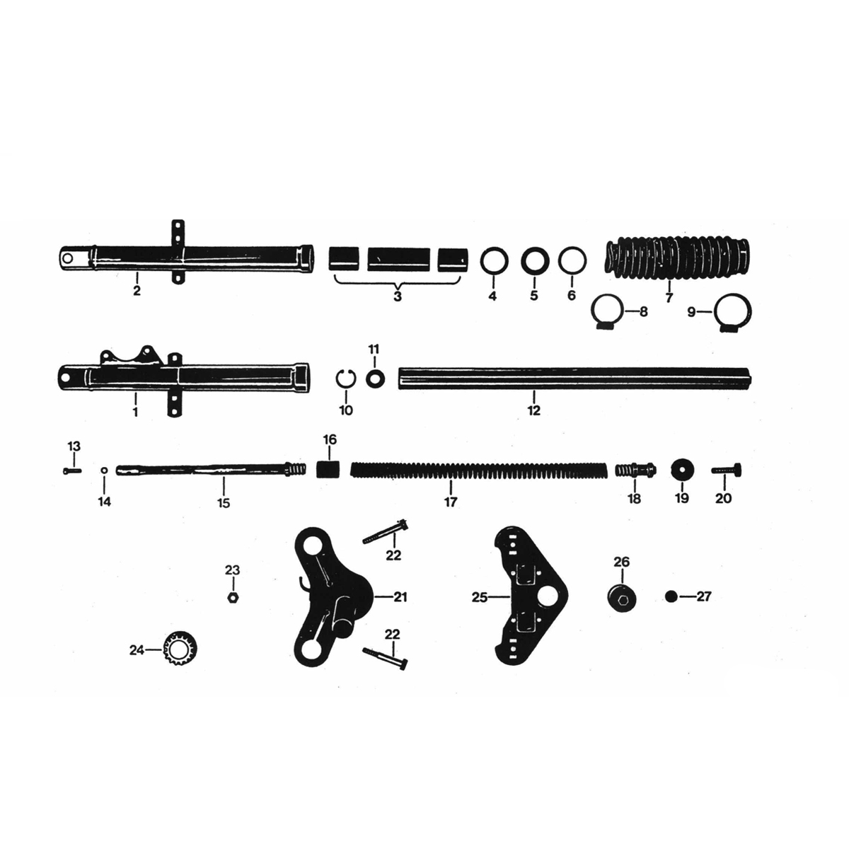 Voorvork Zundapp KS 50 530-010, 011 en 500