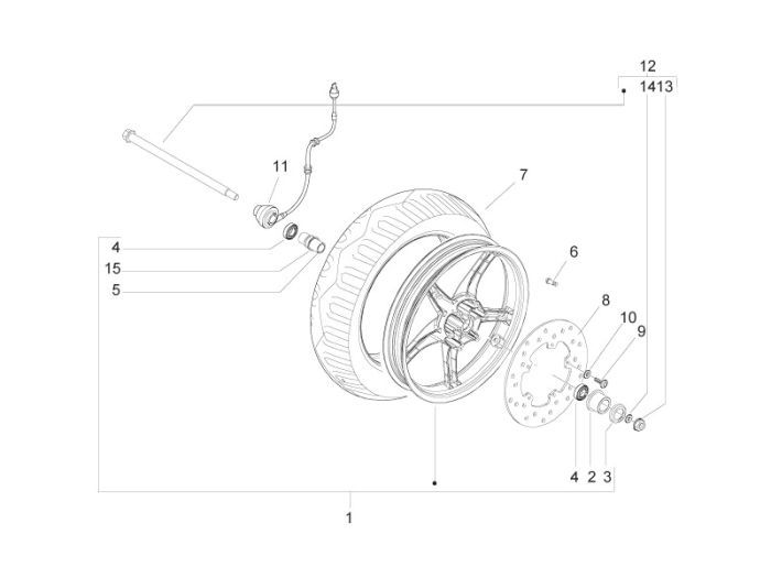 Voorwiel Piaggio Zip 2000 2-takt AC