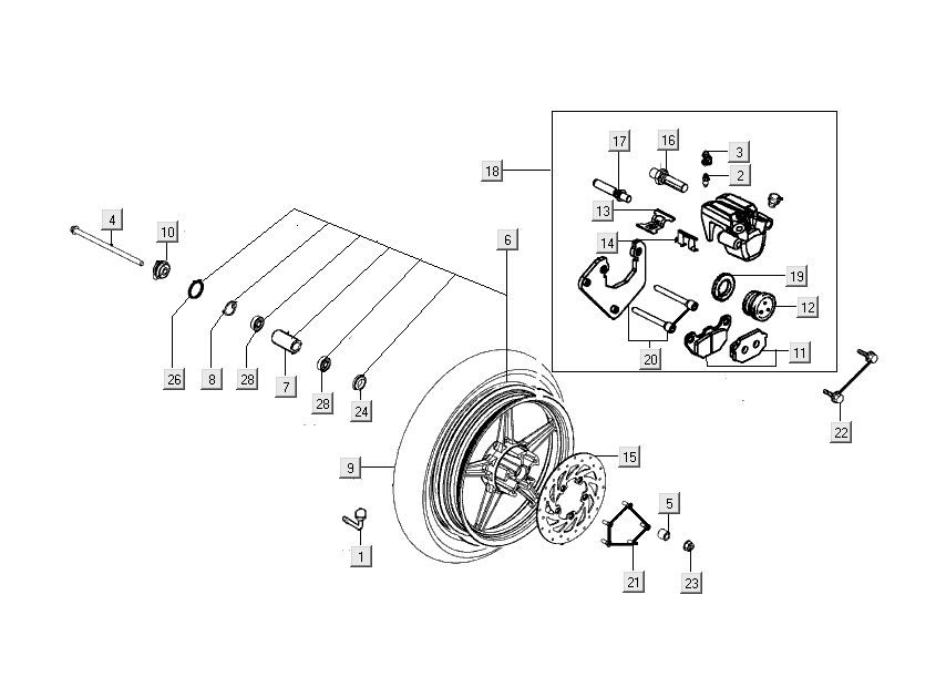 Voorwiel - Remklauw -Remblokken - Remschijf Kymco People S 50 4-takt kersen rood