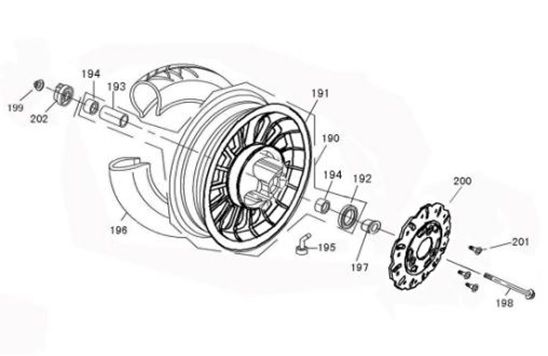 Voorwiel AGM SP50 bruin