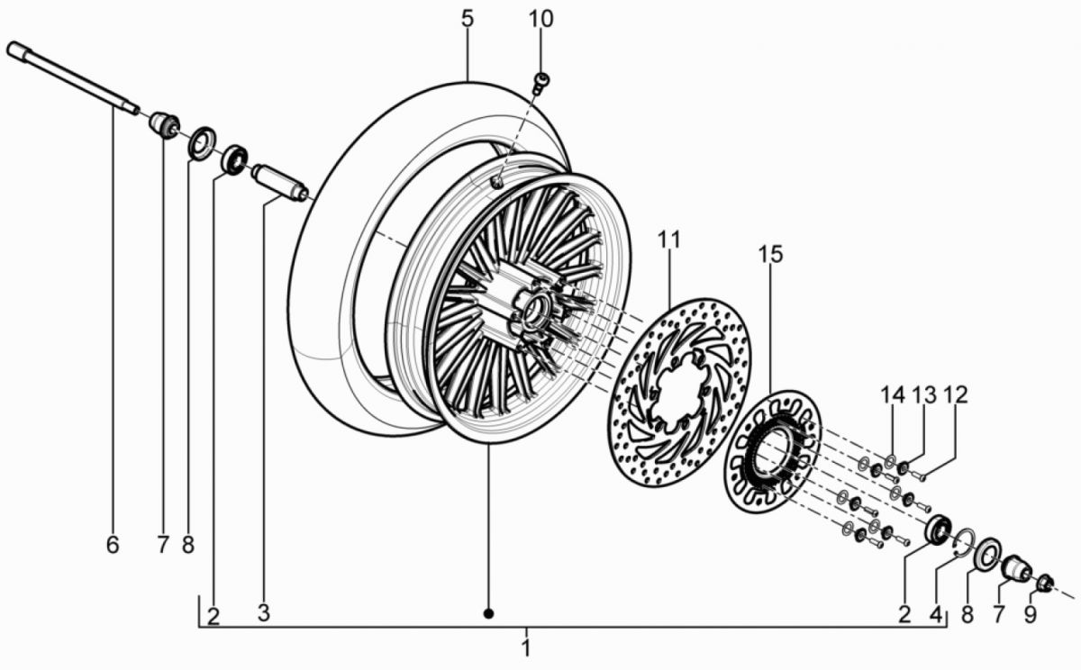 Voorwiel Piaggio Beverly 300 IE ABS Euro 4 2016-2020