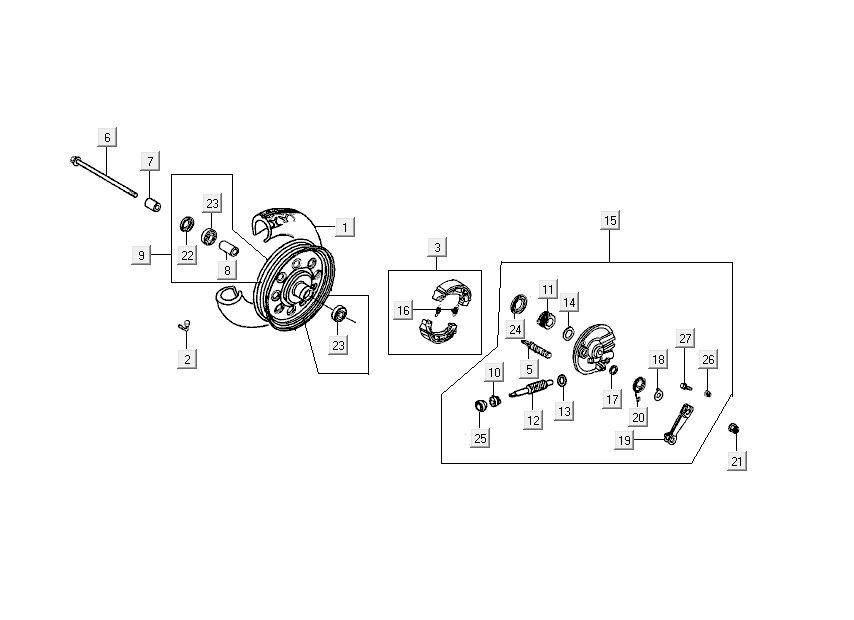 Voorwiel Kymco DJ 2-takt Zilver