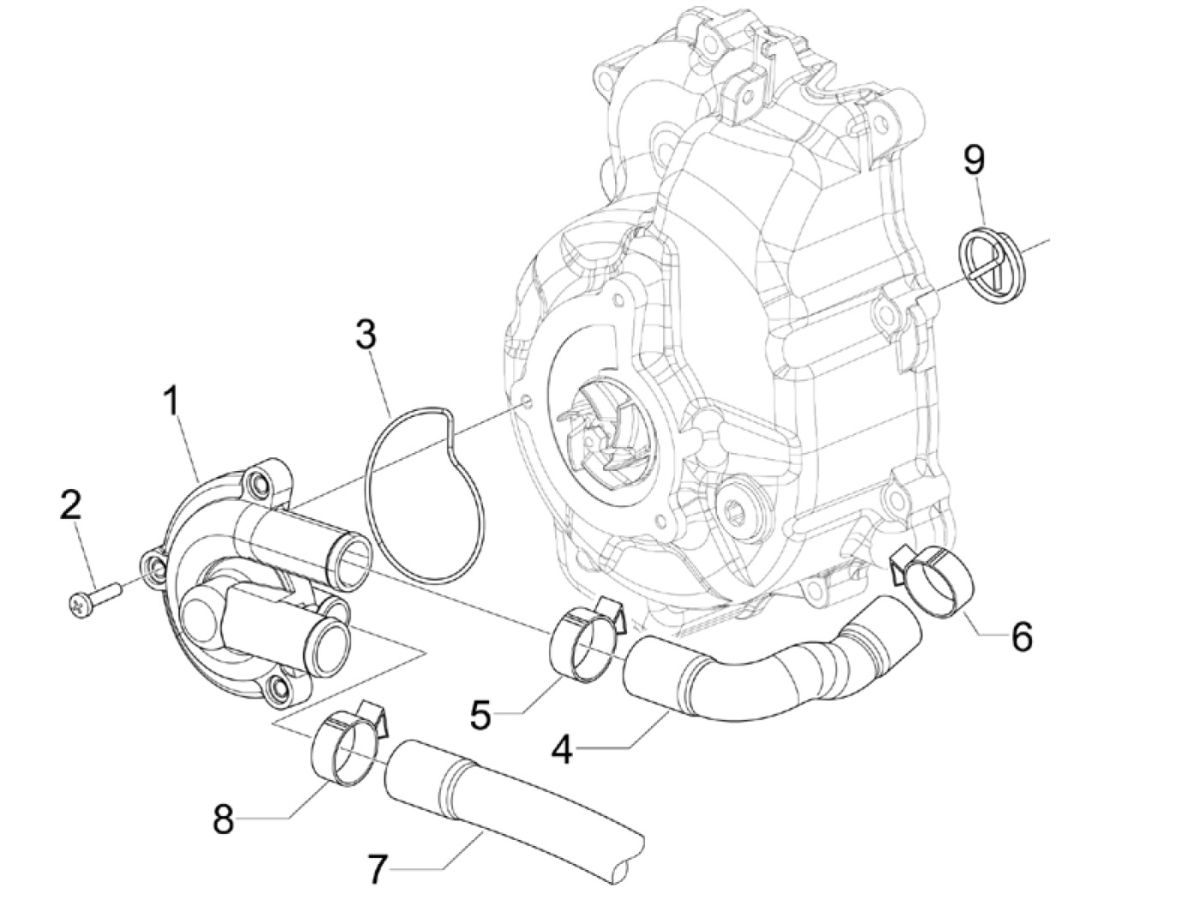 Waterpomp Piaggio Beverly 300 IE ABS Euro 4 2016-2020