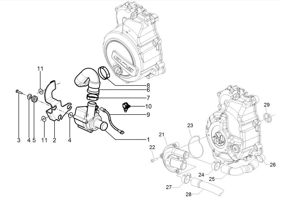 Waterpomp GTS 125 IE