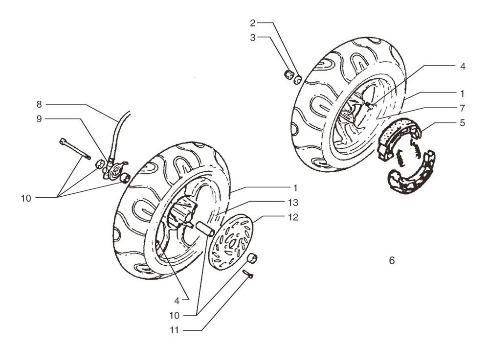 Voorwiel - Achterwiel - Remschijf - Remschoenen Beta Ark-k 50 2-takt AC zilver 2006 25