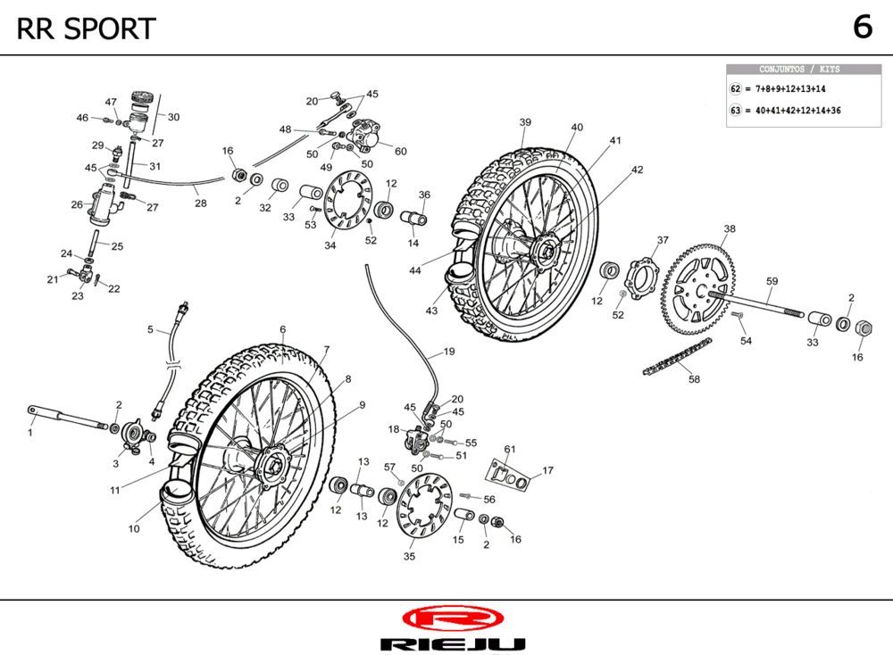 Wielen Rieju RR sport zwart 2004 2-takt
