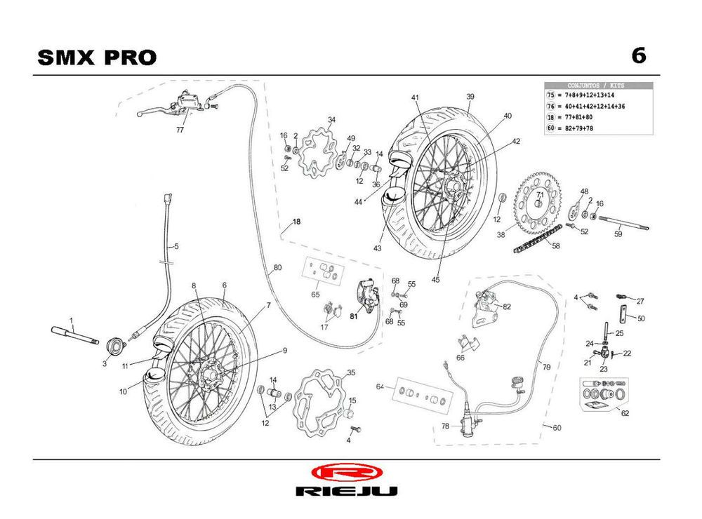 Wielen Rieju SMX pro zwart 2004 2-takt