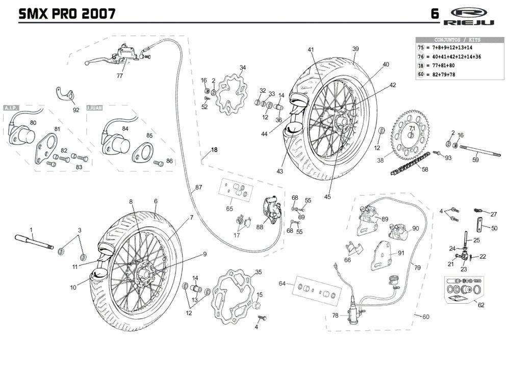 Wielen Rieju SMX pro zwart 2008 2-takt