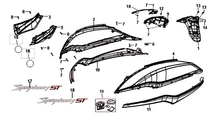 Beplating Sym Symphony ST 125I E4 White (WH-006)