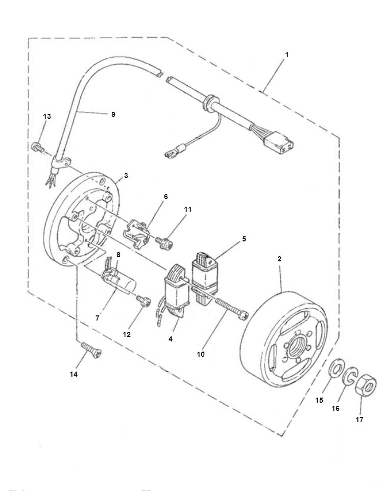 Ontsteking - Stator - Vliegwiel Yamaha DT-50 MX