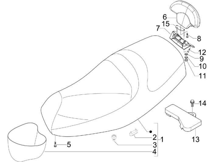 Zadel Piaggio MP3 300 LT Sport 2009-2014 sterwit 595