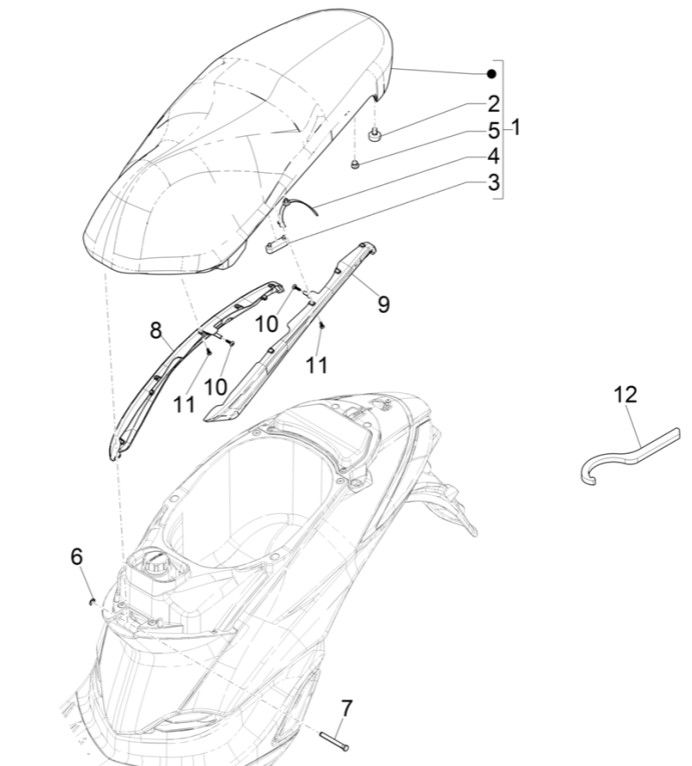 Zadel Piaggio Liberty 125 IGET 3V ABS Euro 5