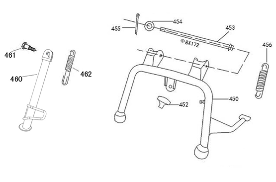 Middenstandaard - Zijstandaard Edwards Maple V50-2 bruin