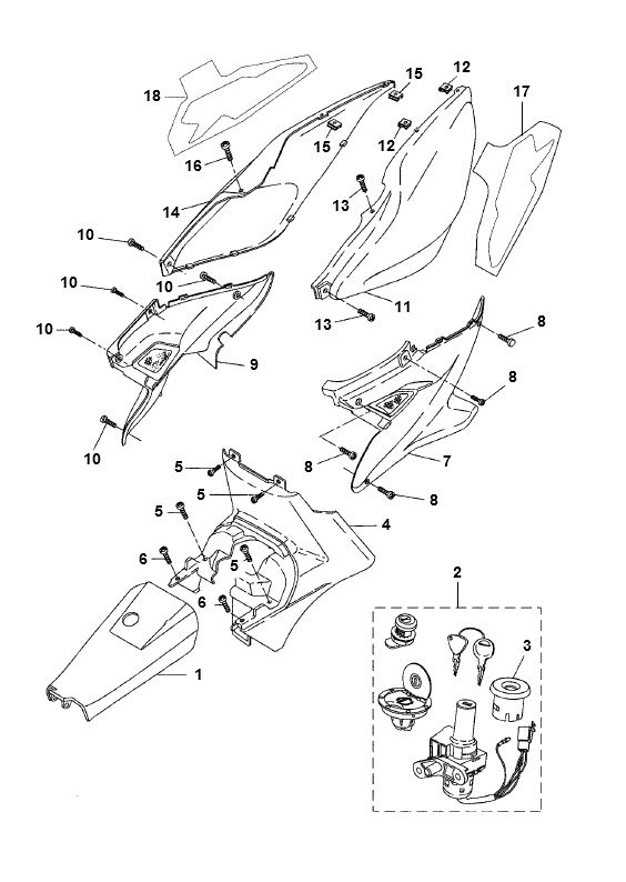 Motorschermen Yamaha Aerox 50 2-takt LC