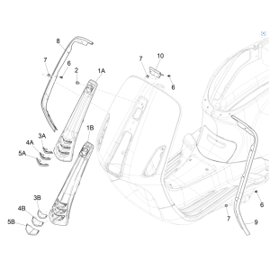 Voorplaat Vespa Sprint 4-takt 3V (euro4 injectie IGET) Black Lucido 94
