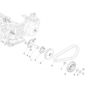 Variateur- V-snaar Piaggio Medley 125 ABS Euro 5 2021-2022