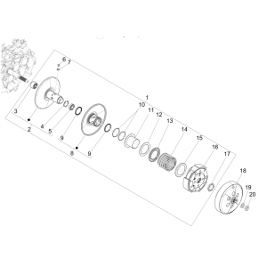 Koppeling Piaggio Medley 125 ABS Euro 5 2021-2022