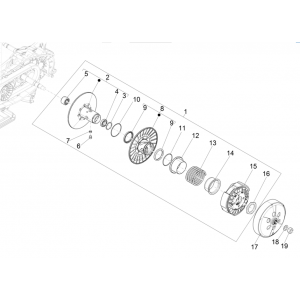 Koppeling Piaggio Beverly 300 4V HPE ABS Euro 5 2021-2022