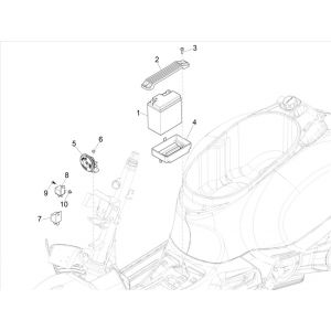 Accu - Claxon - Startrelais Vespa GTS 300 HPE 4V IE ABS Euro 4 2019