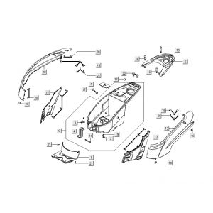 Motorschermen - Helmbak - Achterdrager Kymco People S 50 4-takt wit