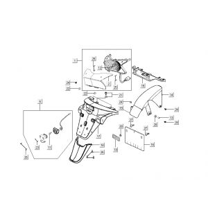 Achterlicht - Achterspatbord Kymco Grand Dink 2-takt Zilver