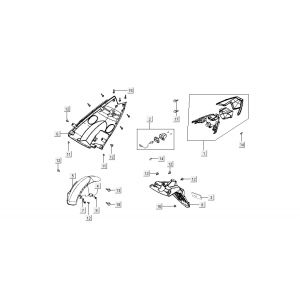 Achterlicht - Achterspatbord Kymco Super8 50 4-takt 2009→ wit