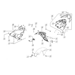 Achterlicht - Achterspatbord Kymco Agility RS 4-takt wit 09