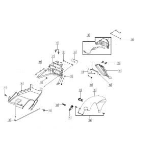 Achterlicht - Achterspatbord Kymco Carry 50i 4-takt Euro 4 glans zwart