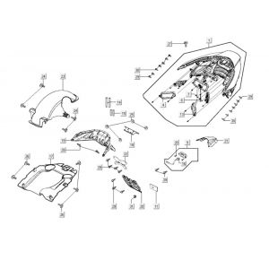 Achterlicht - Achterspatbord Kymco Xciting 400i matzwart
