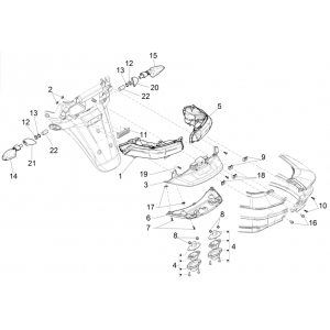 Achterlicht - Knipperlichten achterzijde Piaggio MP3 350 Maxi Sport ABS Euro 4 2018-2020