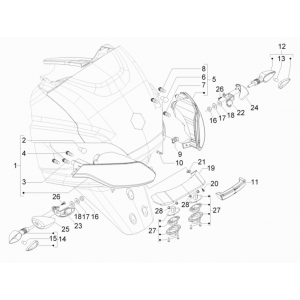 Achterlicht - Knipperlichten achterzijde Piaggio MP3 300 LT Sport 2009-2014