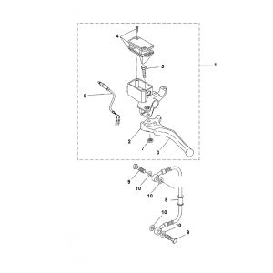 Remcilinder links - Remleiding Yamaha Aerox 50 2-takt LC