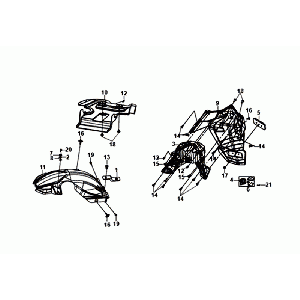 Achterspatbord - Knipperlichten achterzijde Sym Orbit III Black