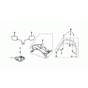 Achterspatbord Achterdrager - Spiegels Sym Mio 50i