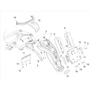 Achterspatbord Piaggio Beverly 300 IE ABS Euro 4 2016-2020