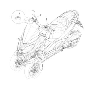 Spiegels Piaggio MP3 300 HPE / 300 HPE Sport ABS Euro 5 2020-2022