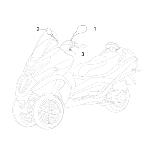Spiegels Piaggio MP3 300 LT Sport 2009-2014 wit 544