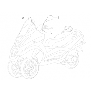 Spiegels Piaggio MP3 300 LT Sport 2009-2014 koolzwart 93/B
