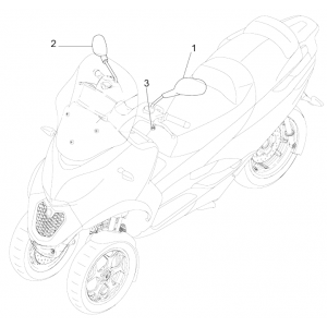 Spiegels Piaggio MP3 350 Maxi Sport ABS Euro 4 2018-2020