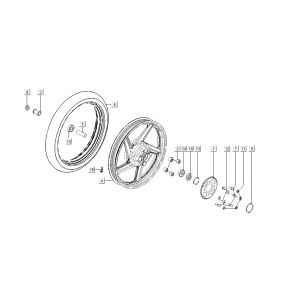 Achterwiel - Achtertandwiel Kymco K-Pipe 4-takt Wit