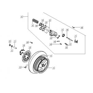 Achterwiel - Remschijf - Remklauw Kymco Grand Dink 250
