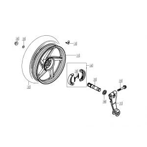 Achterwiel - Remschoenen Kymco People S 50 4-takt wit